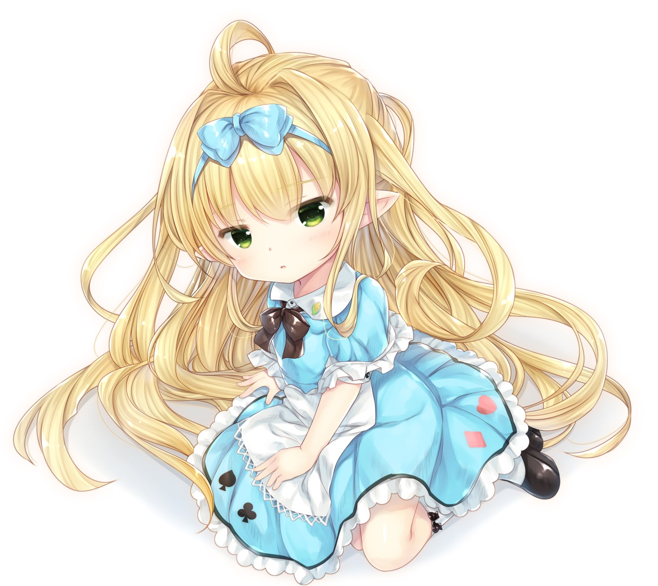 alice, alice_in_wonderland, cosplay, dress, granblue_fantasy, melissabelle_(granblue_fantasy), pointy_ears, shizukawashi_sumi