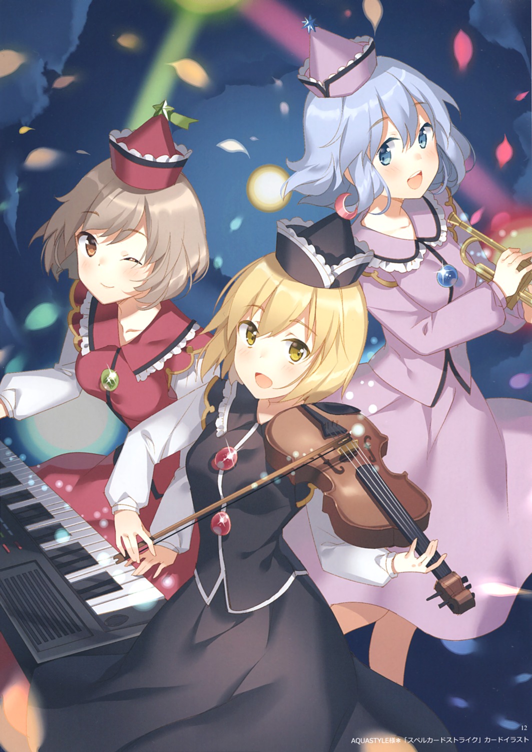 dress, lunasa_prismriver, lyrica_prismriver, merlin_prismriver, rie, touhou