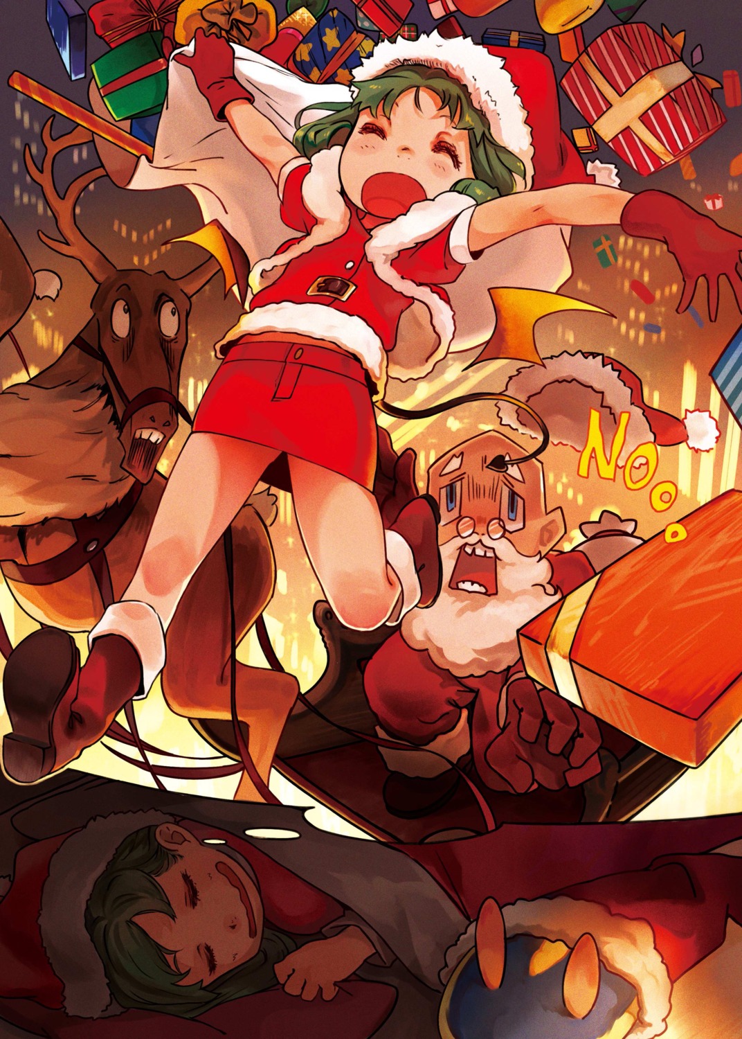 christmas, heels, megane, sheets, tail, the_idolm@ster, the_idolm@ster_million_live!, tokugawa_matsuri, toro3, wings
