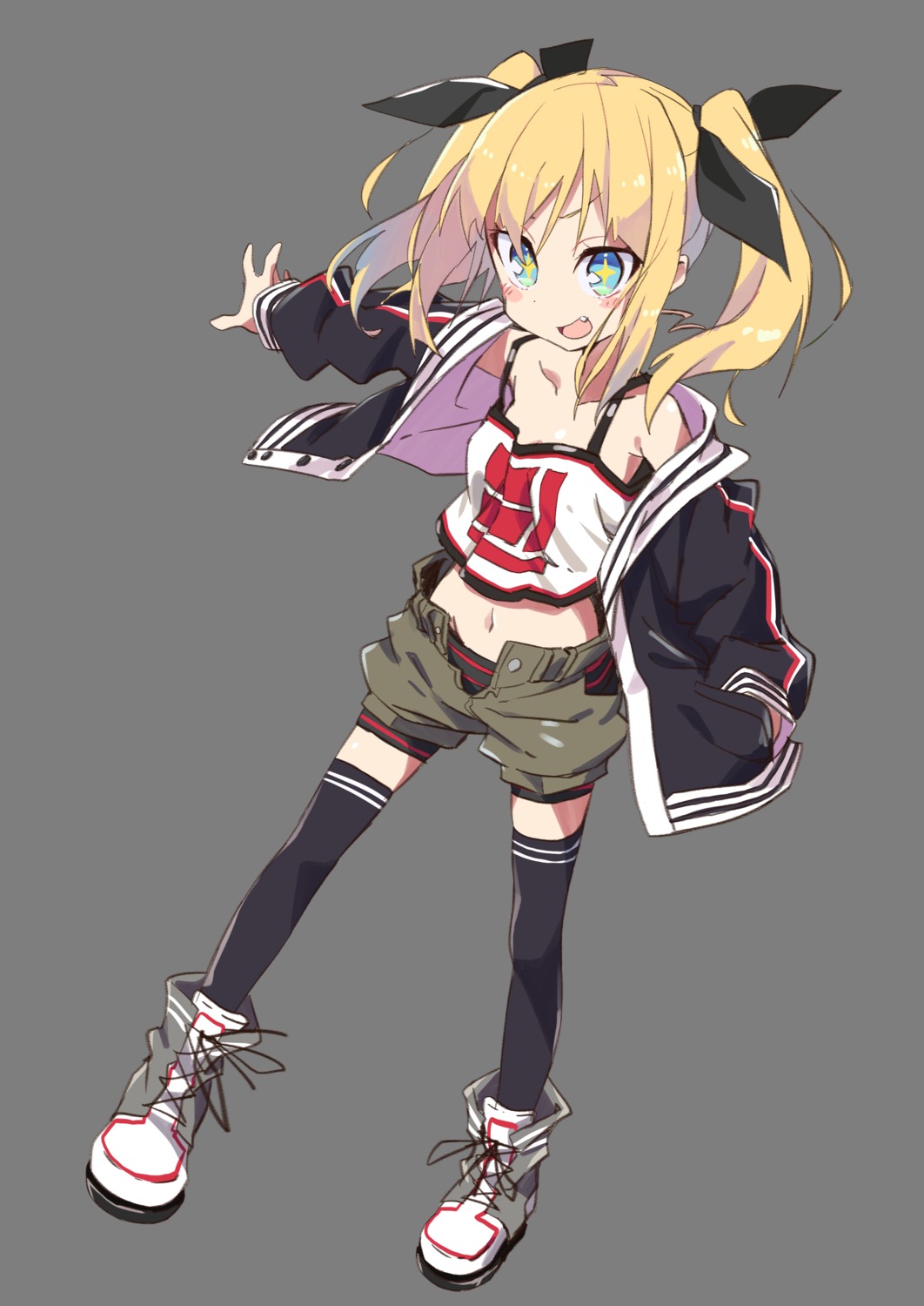 amaryllis_gumi, bike_shorts, kotohara_hinari, no_bra, tama_(tama-s), thighhighs, transparent_png