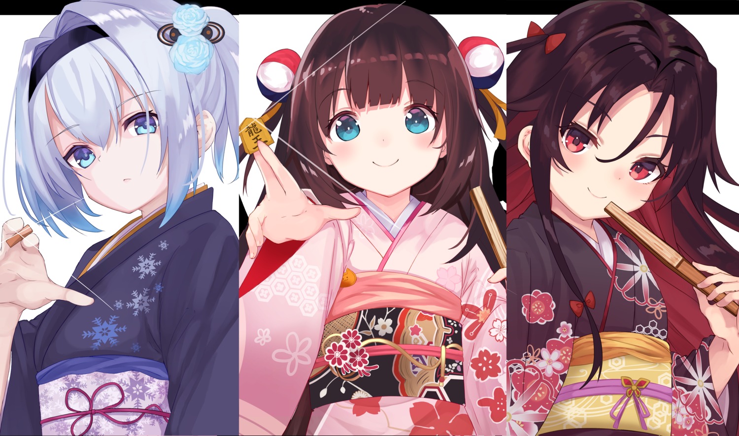 hinatsuru_ai, kimono, ryuuou_no_oshigoto!, sora_ginko, wankoo-mikami, yashajin_ai