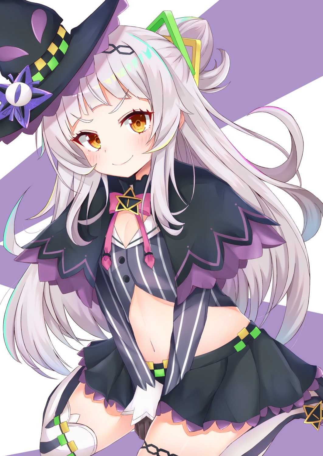 cleavage, garter, hololive, murasaki_shion, rokita, thighhighs