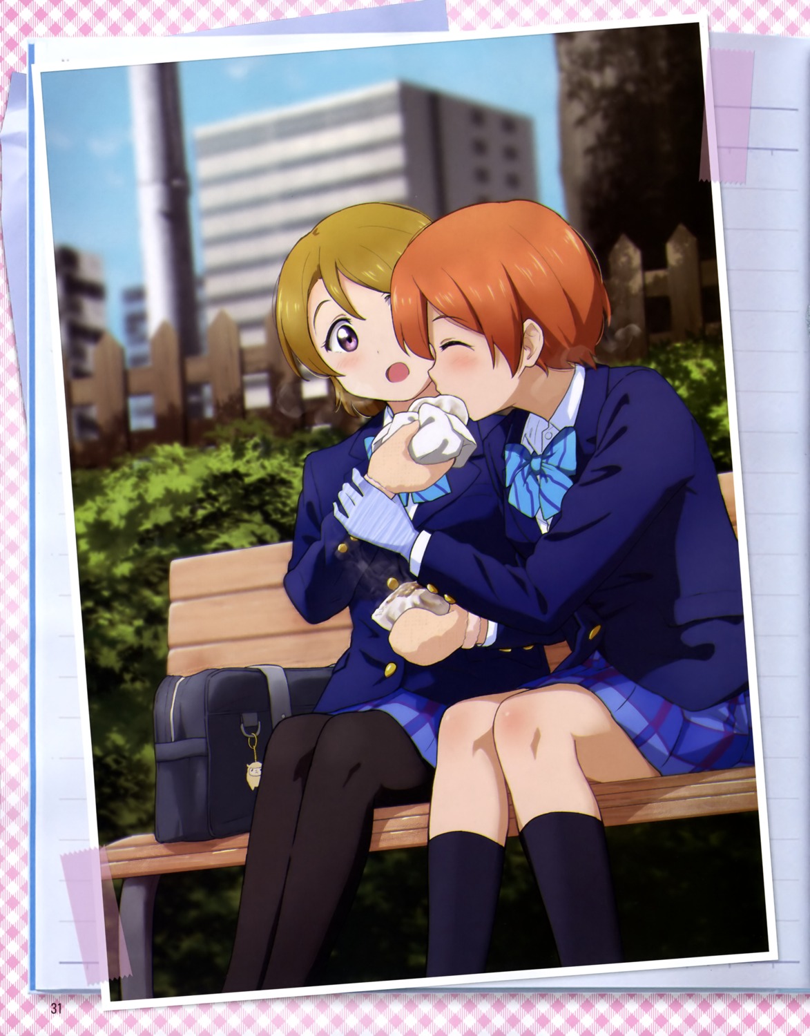 hoshizora_rin, koizumi_hanayo, love_live!, love_live!_(series), pantyhose, seifuku, shibasaki_shouji, yuri