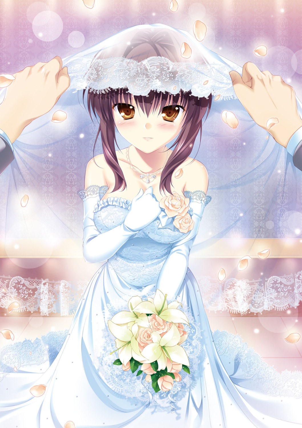 breast_hold, digital_version, dress, mikeou, root√double_-before_crime＊after_days-, tachibana_kazami, wedding_dress