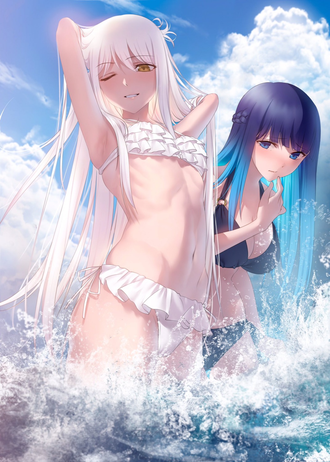 asaba0327, bikini, cleavage, swimsuits, wet