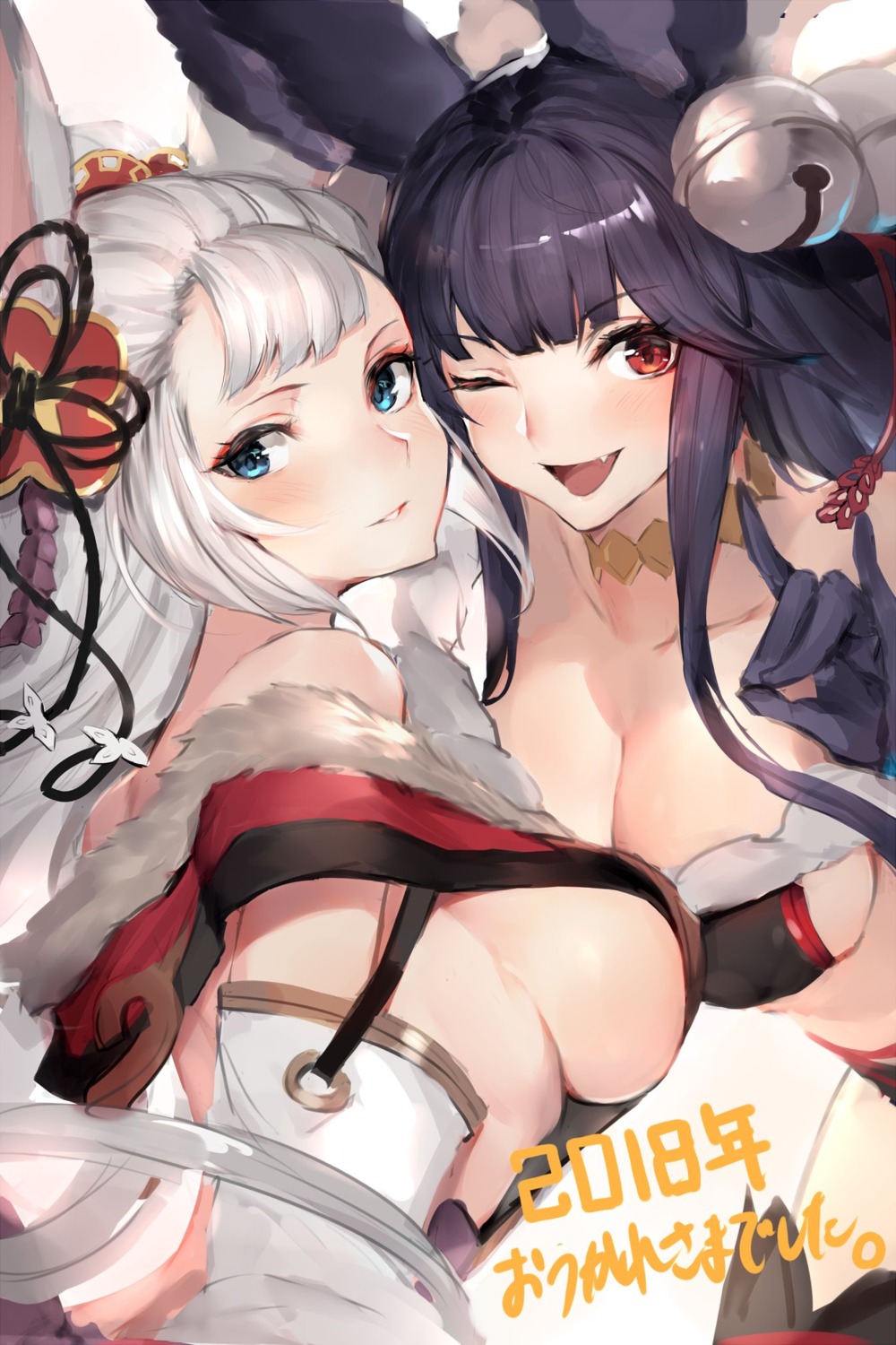 animal_ears, granblue_fantasy, socie_(granblue_fantasy), symmetrical_docking, watao, yuel_(granblue_fantasy)