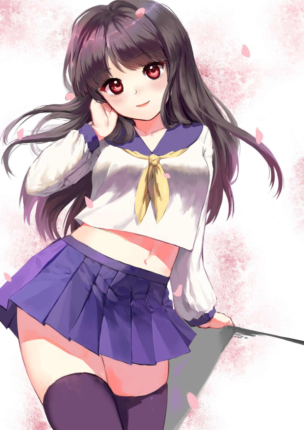 amasa_(a-amasa), seifuku, sketch, thighhighs
