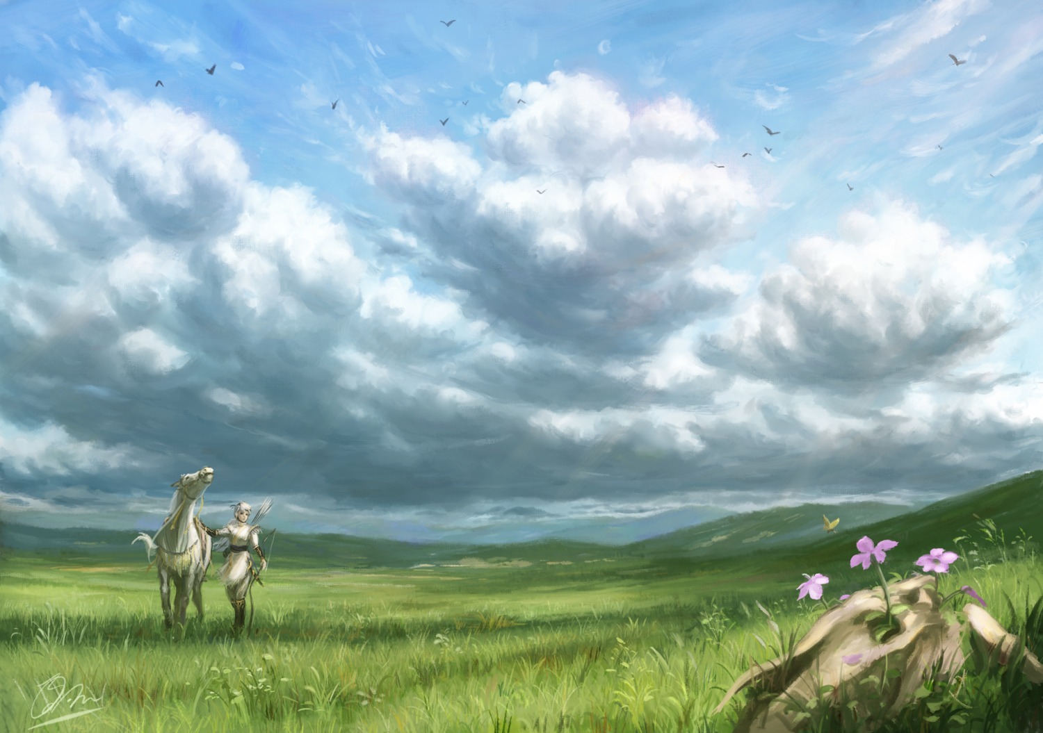 landscape, shiki_makoto, weapon