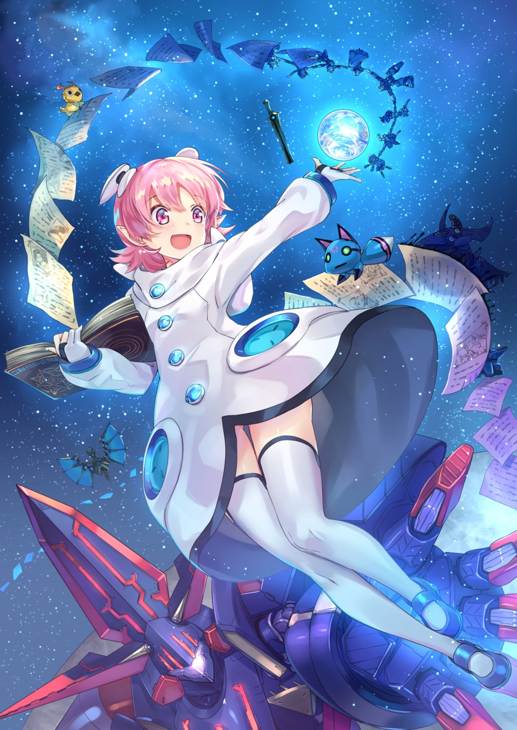 kanipanda, mecha, phantasy_star_zero, thighhighs