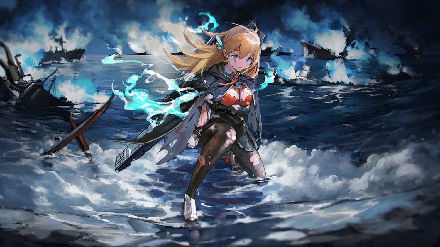 breast_hold, game_cg, heels, pantyhose, sousei_no_mirage, tagme, torn_clothes, wet