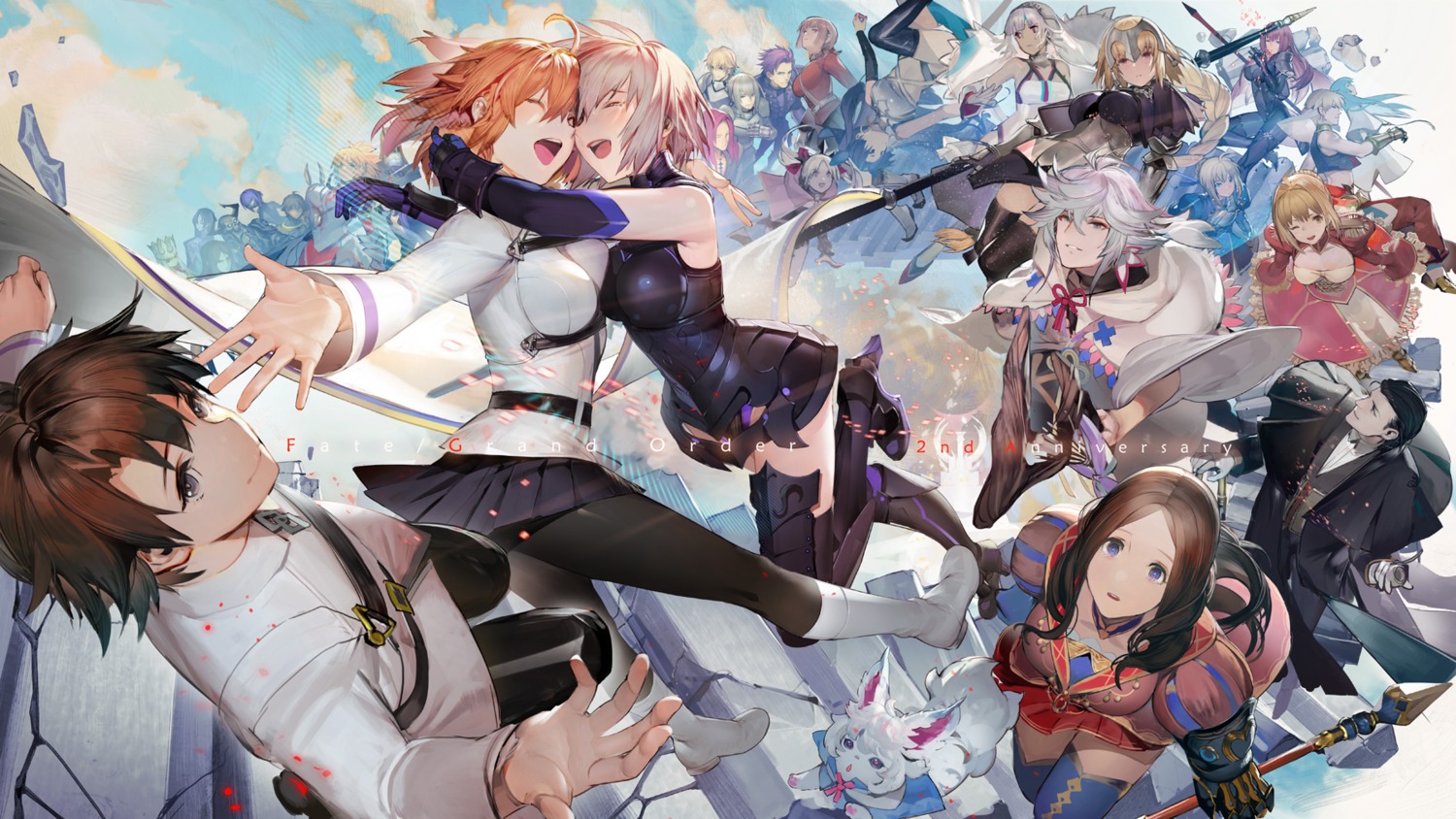 armor, artoria_pendragon_(fate), cath_palug_(fate), cleavage, fate/grand_order, heels, jeanne_d'arc, jeanne_d'arc_(fate)
