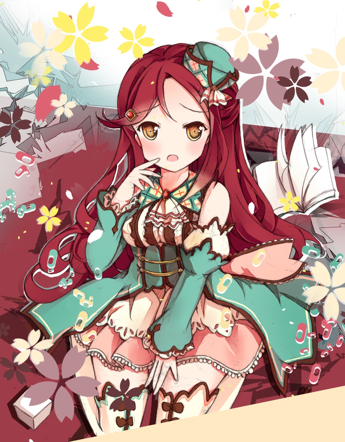 bondson, cleavage, dress, love_live!_(series), love_live!_sunshine!!, sakurauchi_riko, sketch, thighhighs