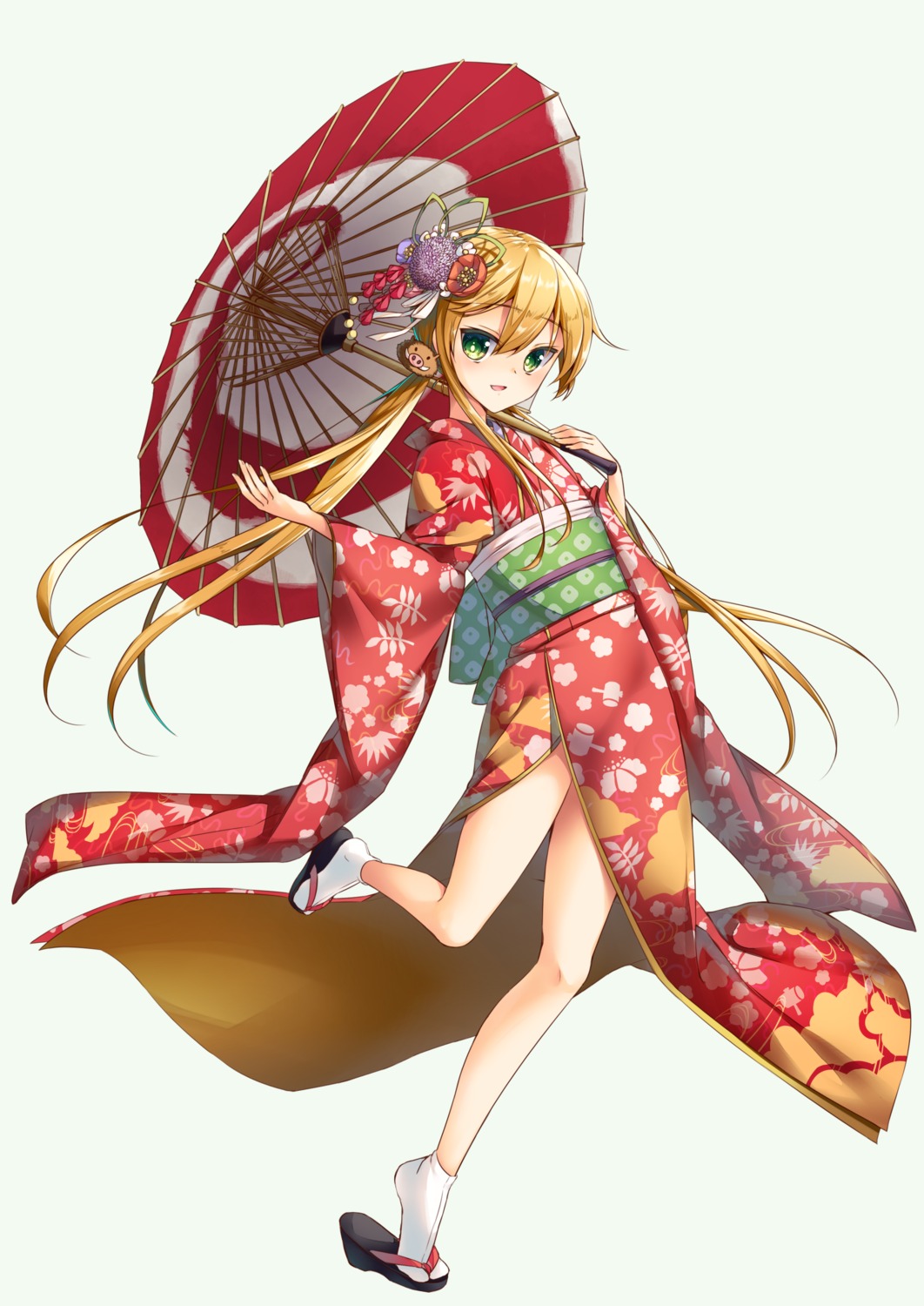 kimono, umbrella, wakuta_chisaki