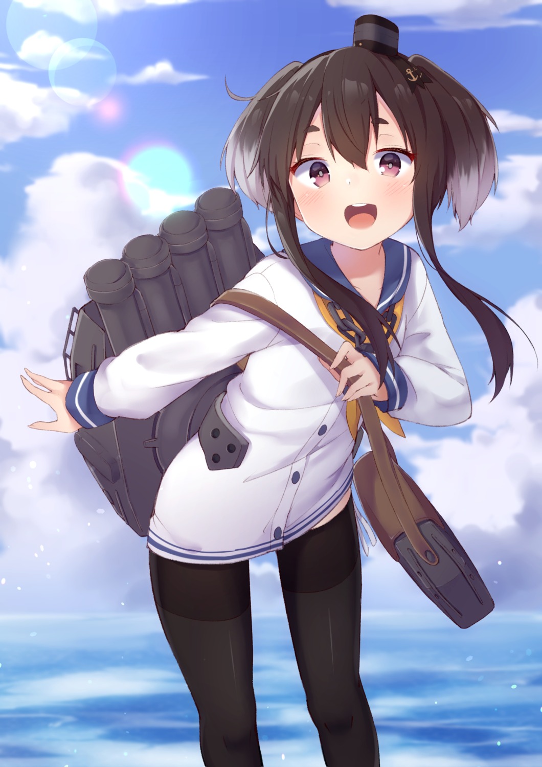 kantai_collection, pantyhose, seifuku, tokitsukaze_(kancolle), warojiku