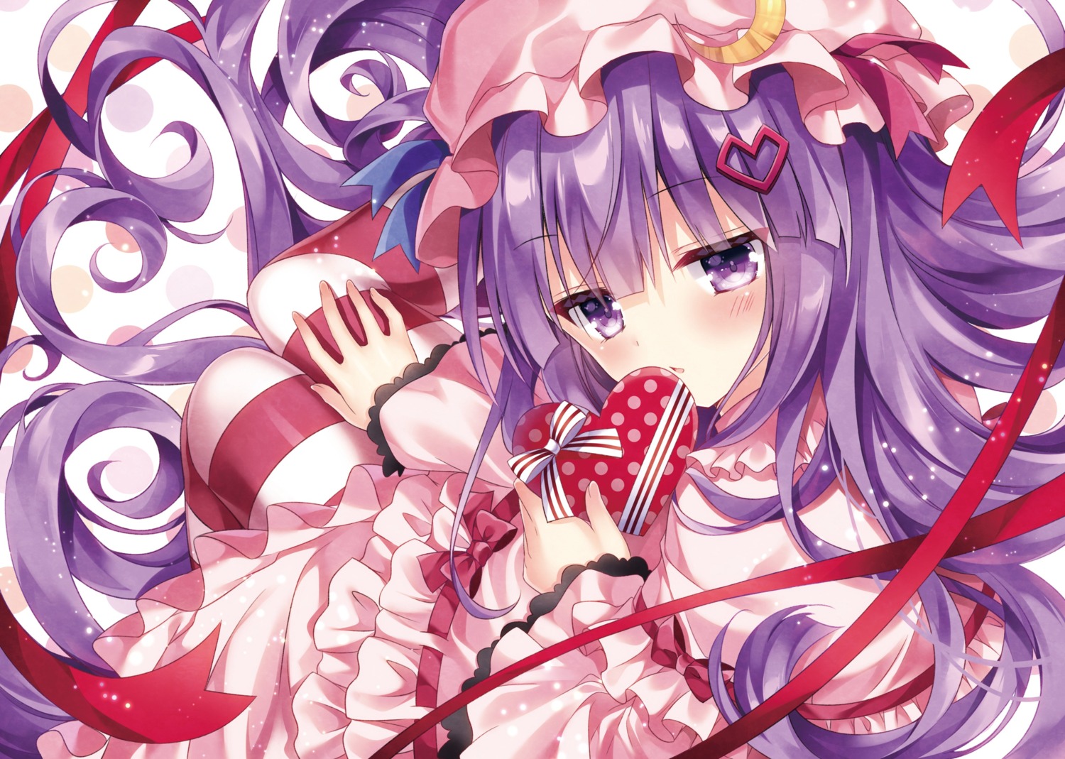 dress, nogi_takayoshi, pantyhose, patchouli_knowledge, touhou, valentine