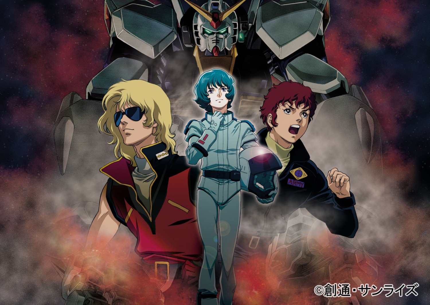 amuro_ray, bodysuit, char_aznable, gundam, gundam_mark_ii, kamille_bidan, mecha, megane