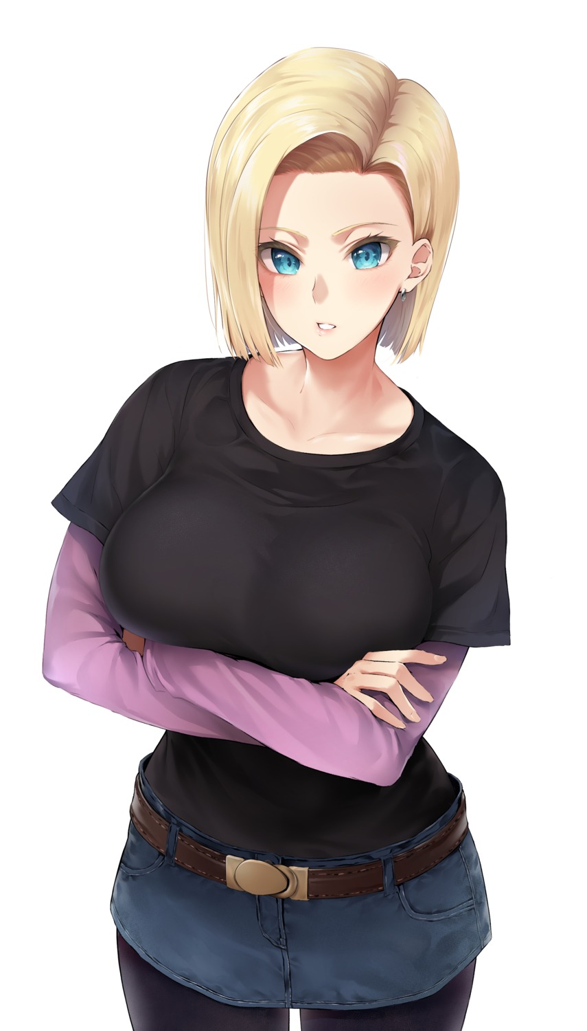 android_18, breast_hold, dragon_ball, dragon_ball_z, khanka_shui, pantyhose