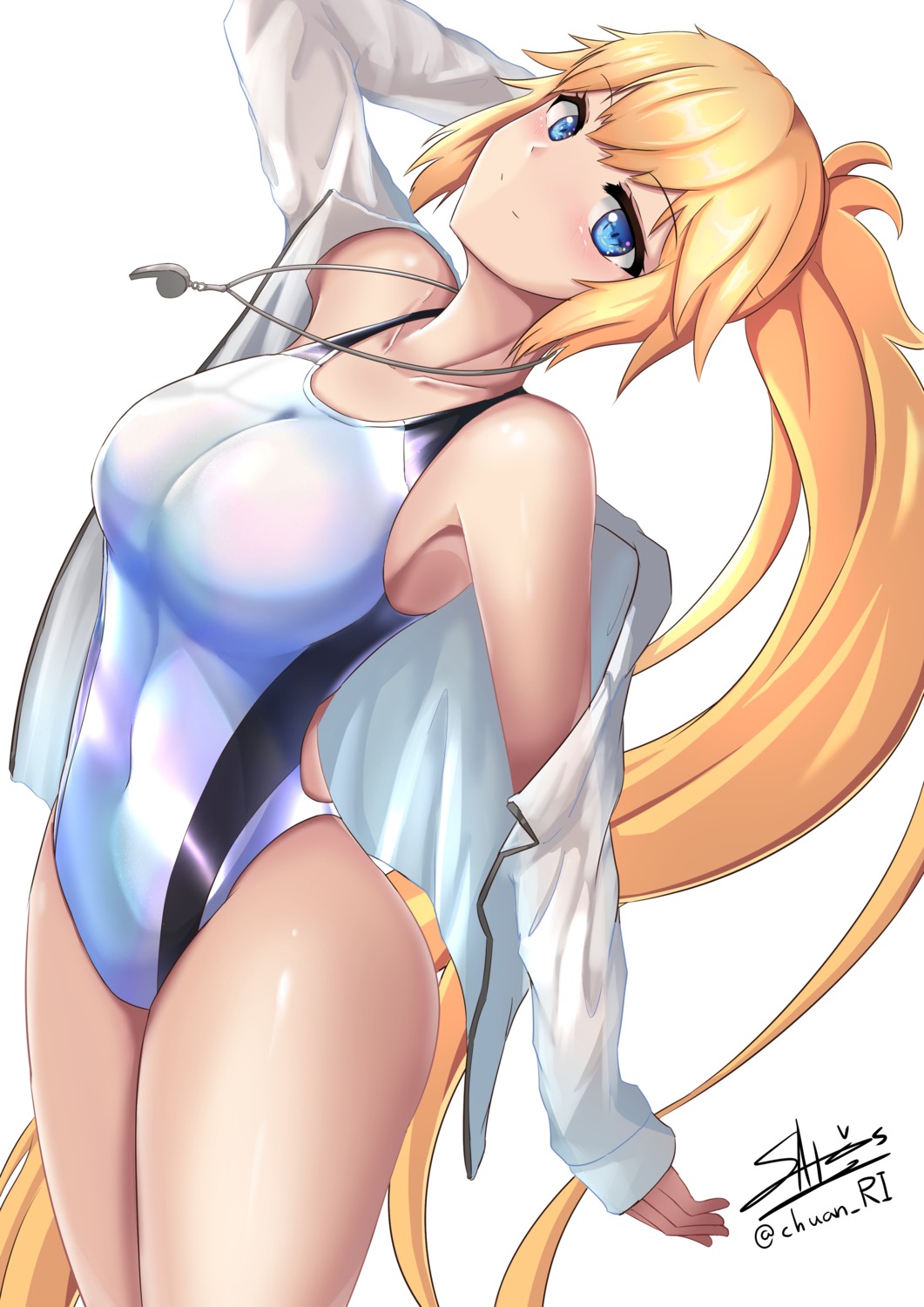 fate/grand_order, ichikawayan, jeanne_d'arc, jeanne_d'arc_(fate), open_shirt, swimsuits