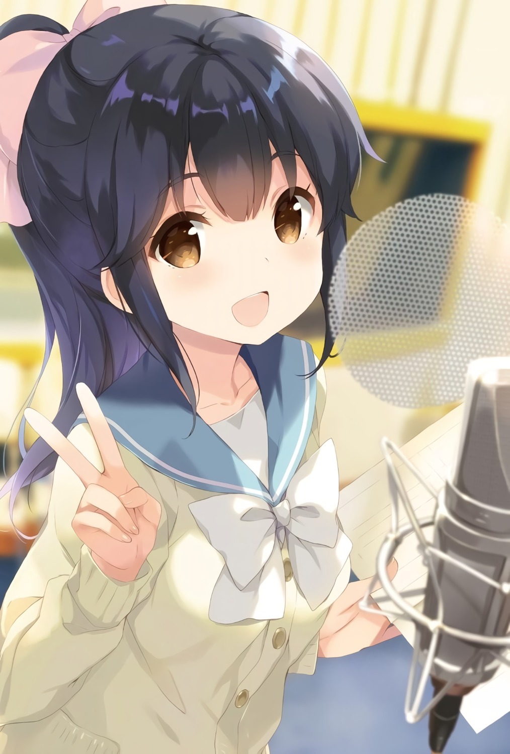 gi(a)rlish_number, qp:flapper, sakura_koharu, sakuragaoka_nanami, seifuku, sweater