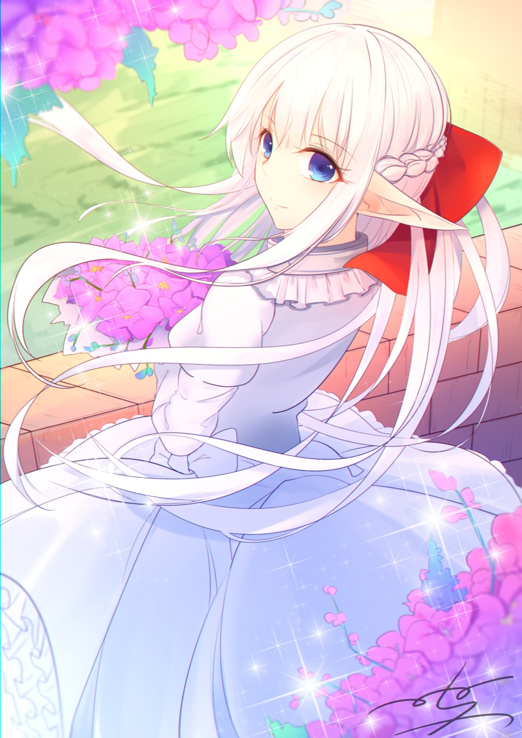 dress, elf, menghuan_tian, pointy_ears