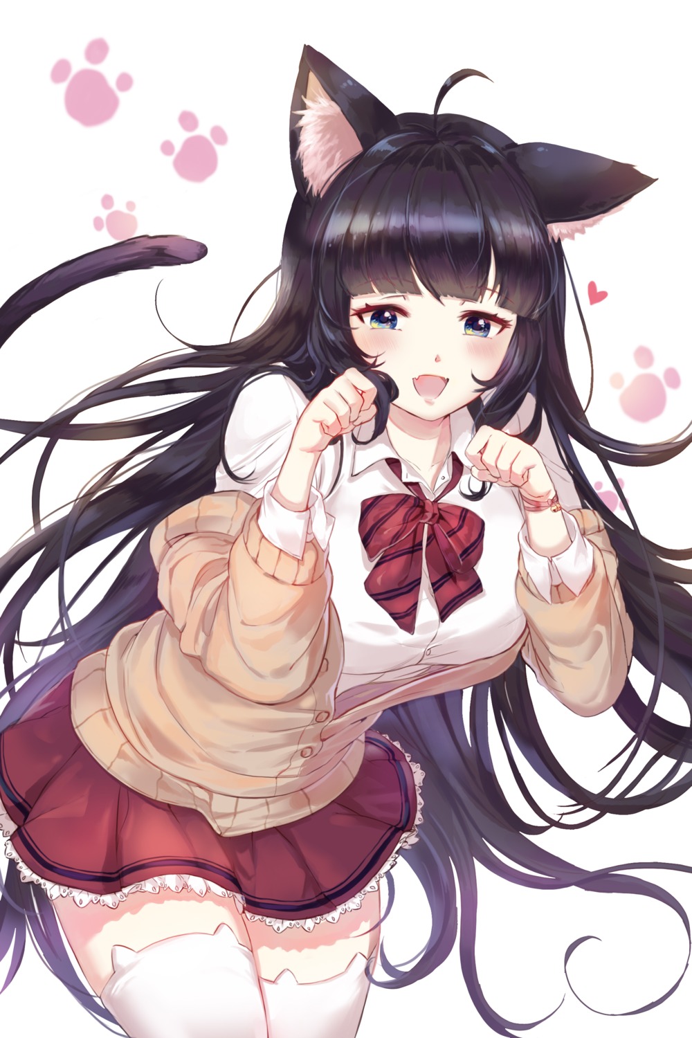 animal_ears, kkkk_kani, nekomimi, seifuku, sweater, tail, thighhighs