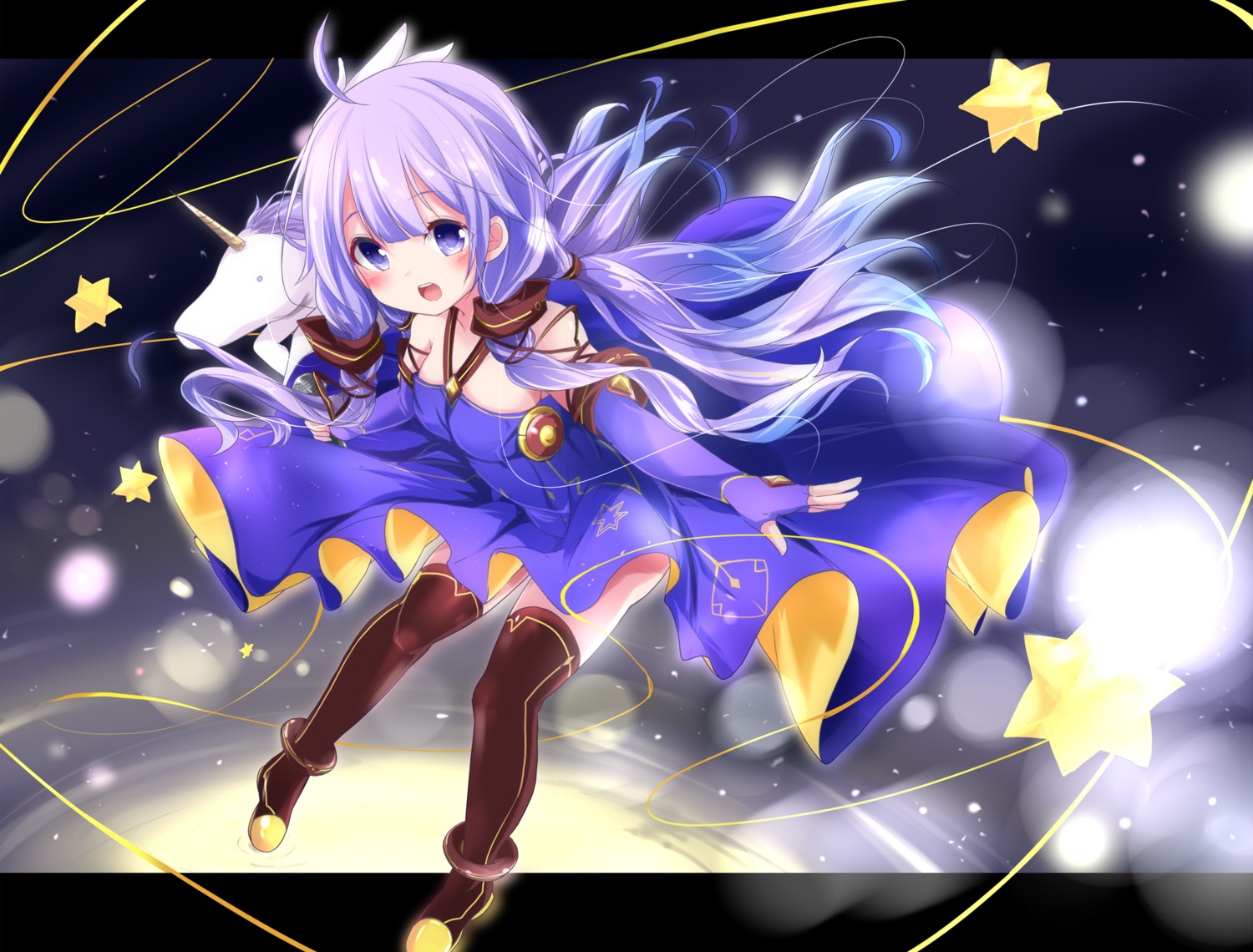 azur_lane, cosplay, dress, nanaume_(shichimi_tougarashi), skirt_lift, stardust_(vocaloid), thighhighs, unicorn_(azur_lane)
