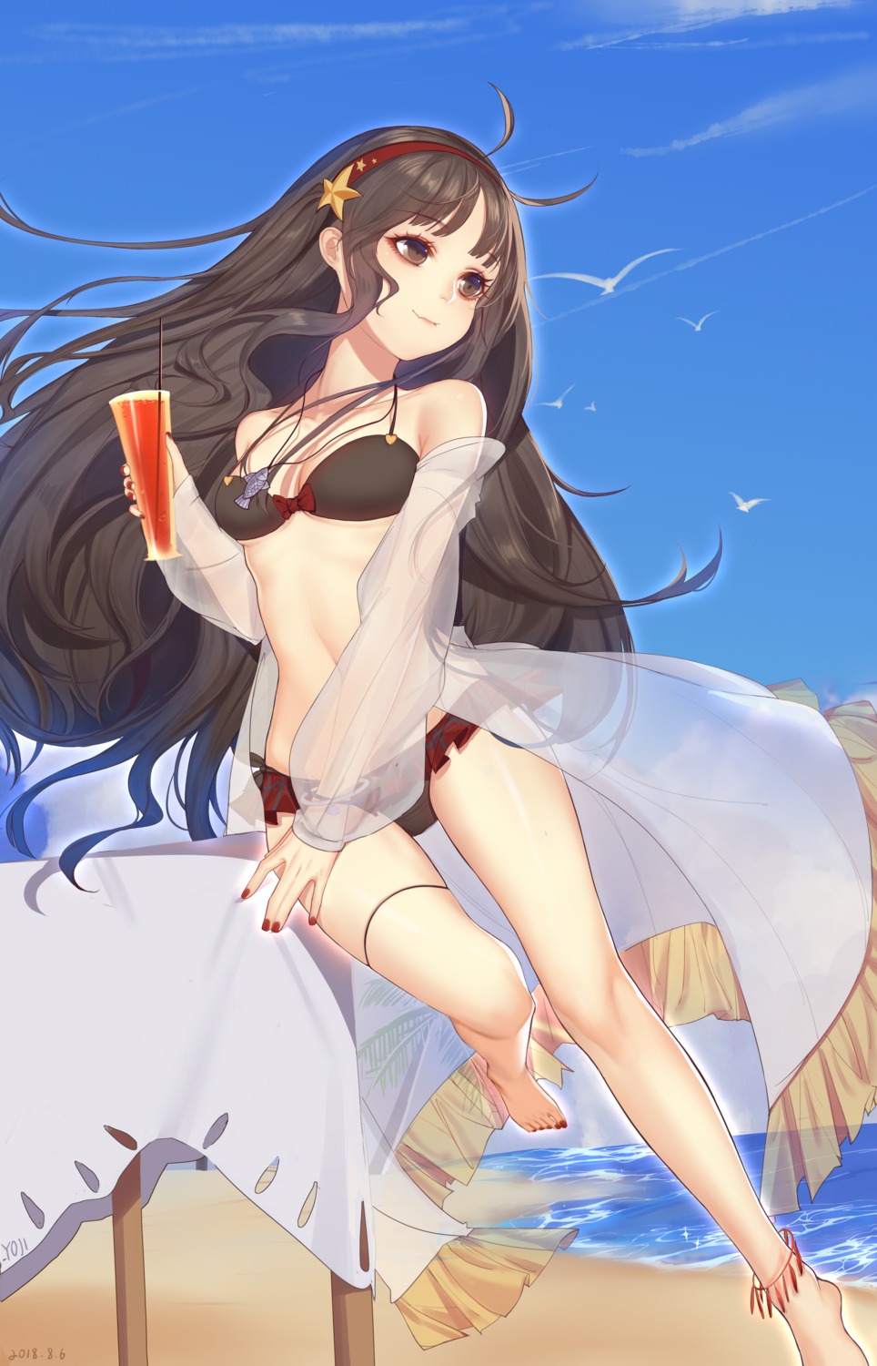 bikini, cleavage, forever_7th_capital, garter, open_shirt, see_through, swimsuits, yoji_(pl05030786)