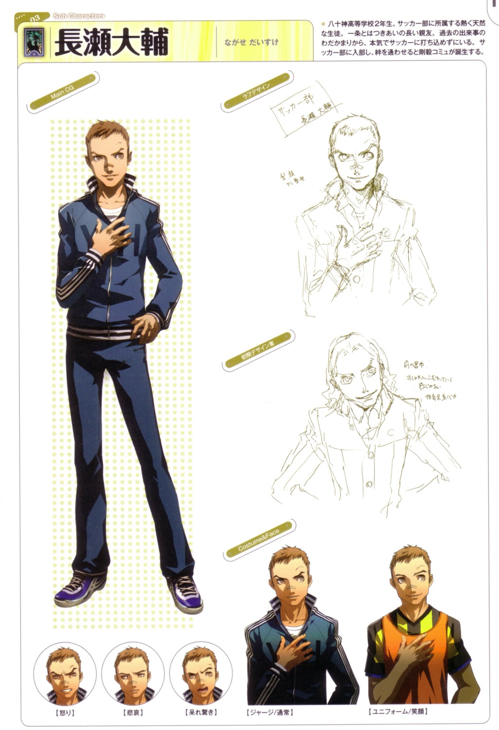 megaten, nagase_daisuke, persona, persona_4, sketch, soejima_shigenori