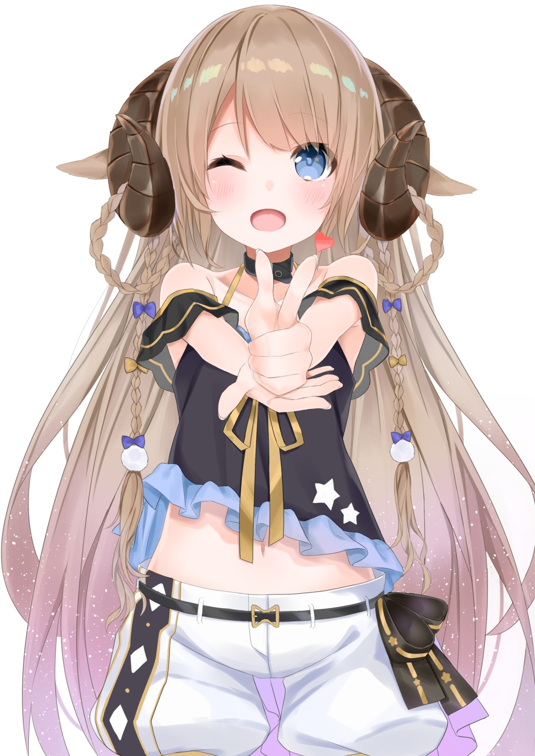 animal_ears, hashiko_nowoto, horns, nanase_subaru_(channel), nanase_subaru_(virtual_youtuber)
