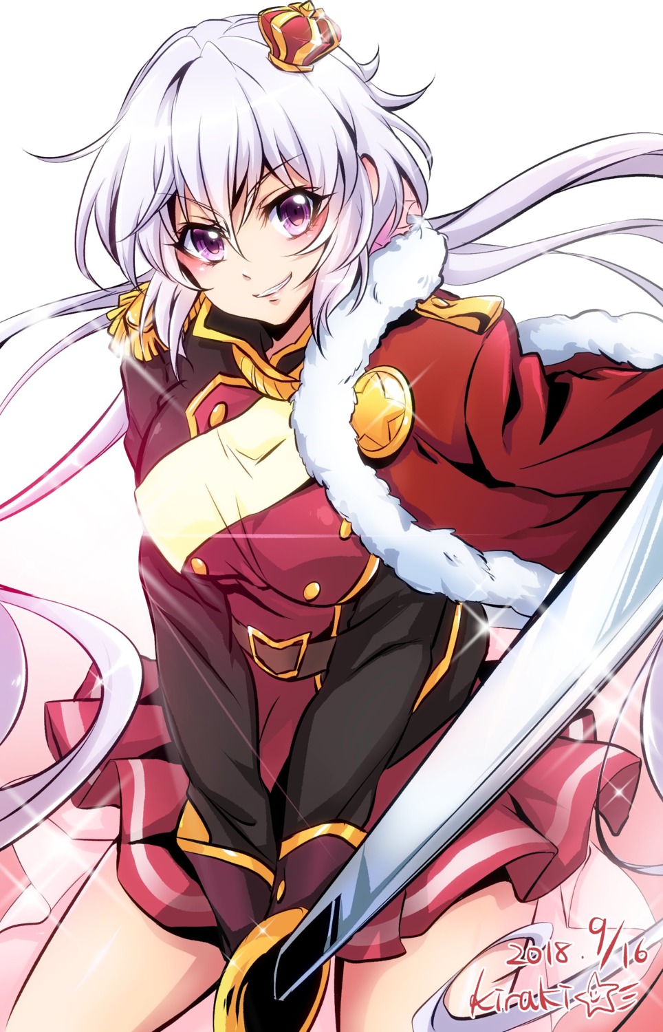 cosplay, kiraki, senki_zesshou_symphogear, shoujo_kageki_revue_starlight, sword, uniform, yukine_chris
