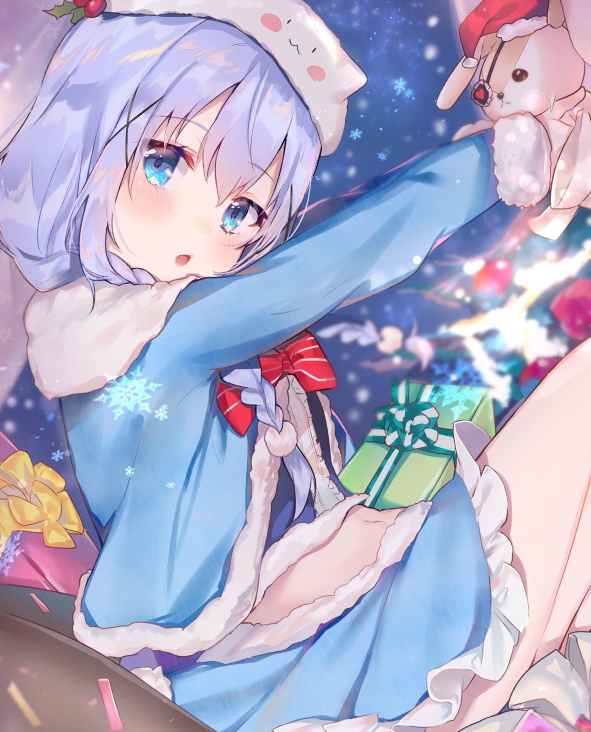 christmas, eyepatch, gochuumon_wa_usagi_desu_ka?, kafuu_chino, nanakagura