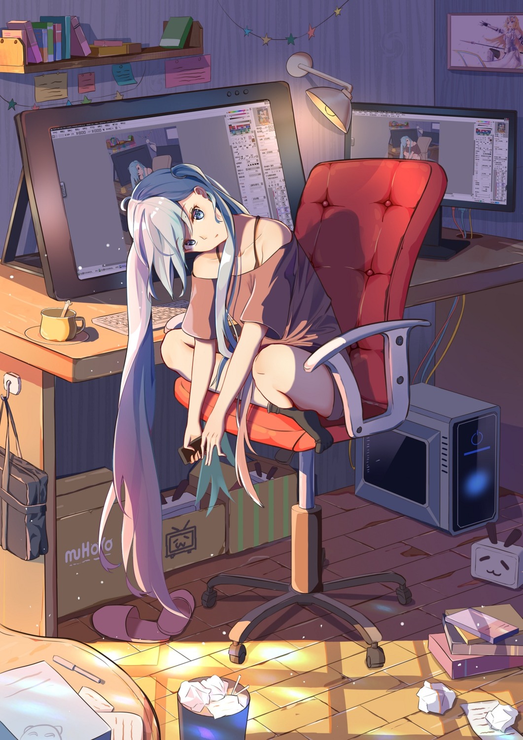 hatsune_miku, mobu_(wddtfy61), vocaloid