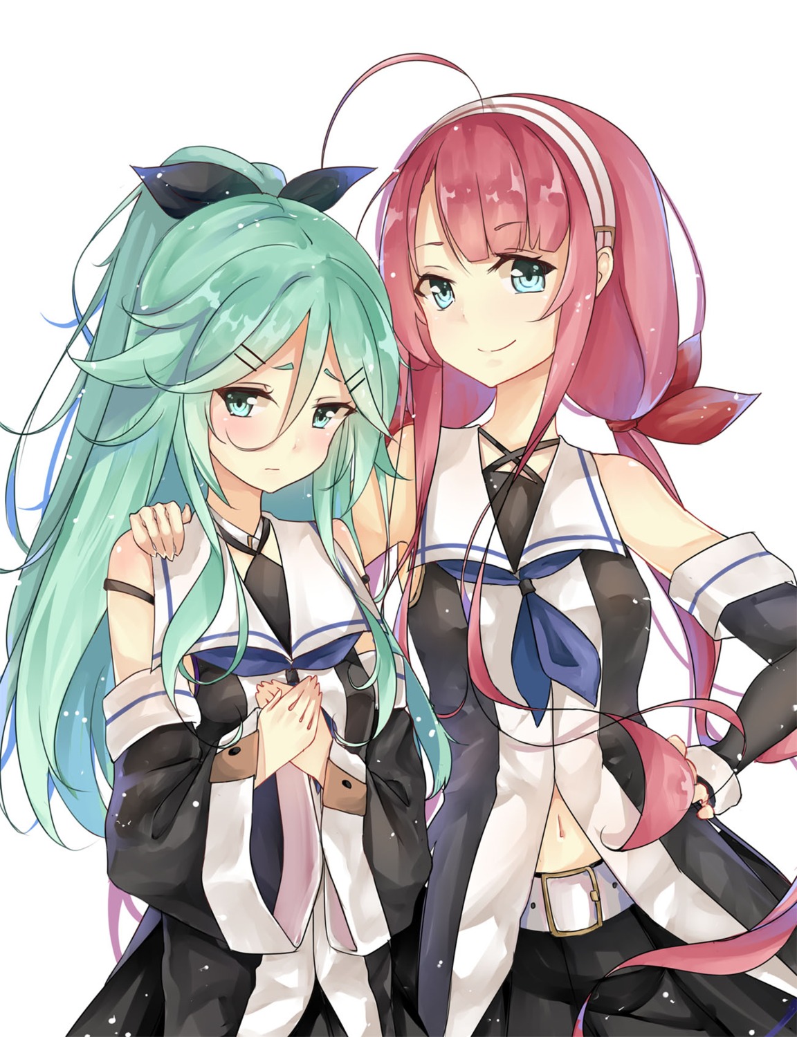 dango_(dangowalolicon), kantai_collection, kawakaze_(kancolle), seifuku, yamakaze_(kancolle)
