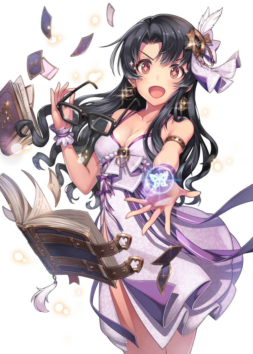 cleavage, dress, machi_(machi333), megane, takayama_sayoko, the_idolm@ster, the_idolm@ster_million_live!