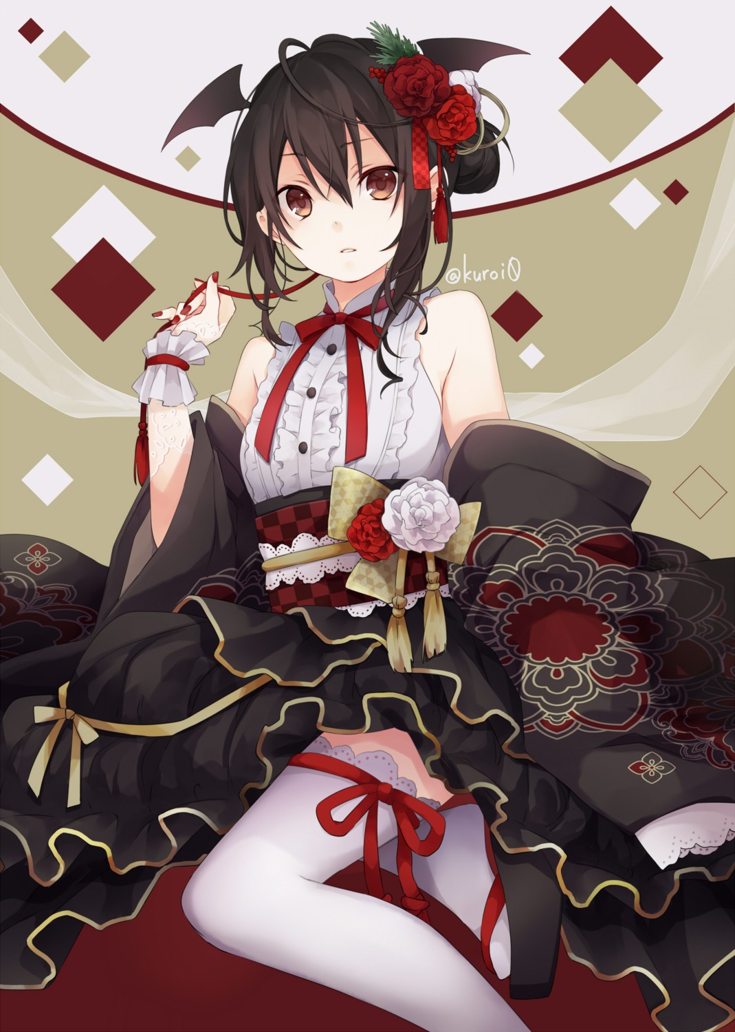 japanese_clothes, kuroi_(liar-player), thighhighs, wings
