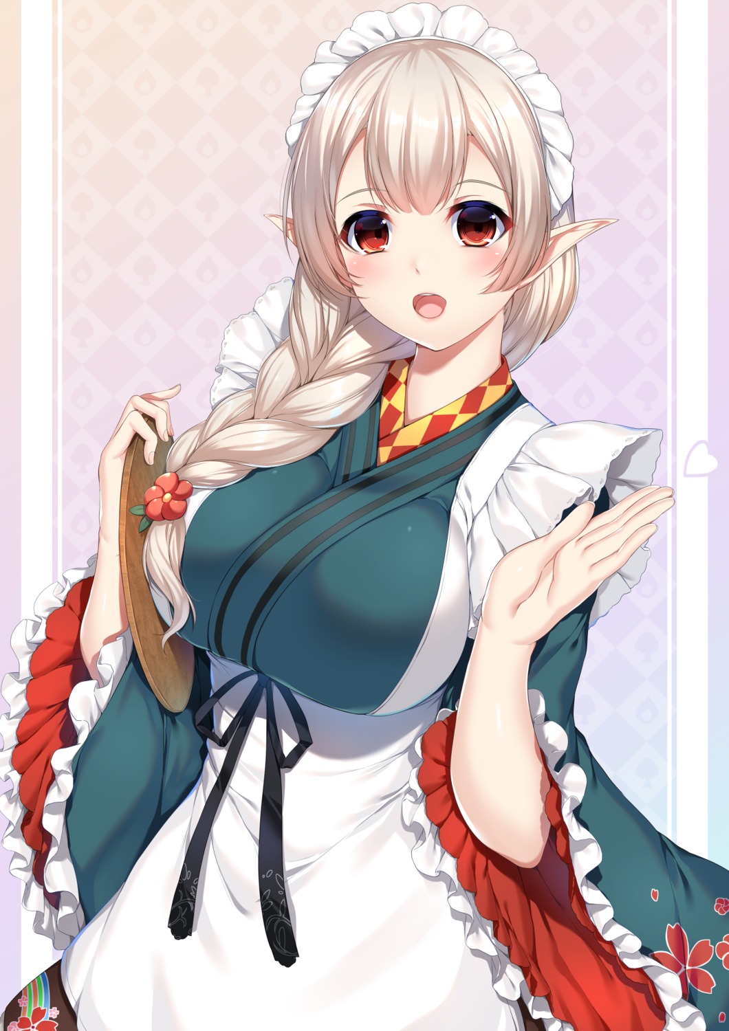 elf, elu_(nijisanji), maid, narumi_cristear_note, nijisanji, pointy_ears, wa_maid