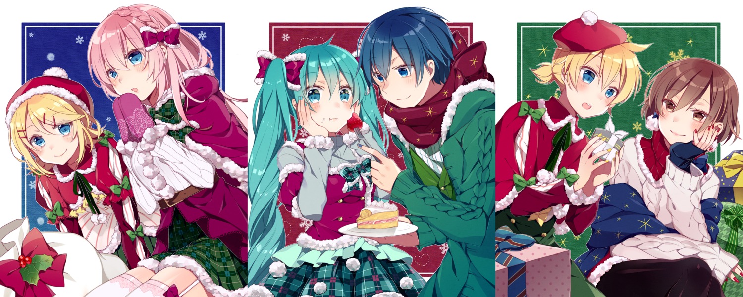 asagao_minoru, christmas, hatsune_miku, kagamine_len, kagamine_rin, kaito, megurine_luka, meiko