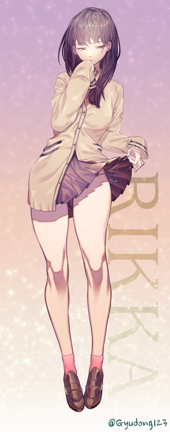 gridman_universe, gyudong123, pantsu, seifuku, skirt_lift, ssss.gridman, string_panties, sweater, takarada_rikka