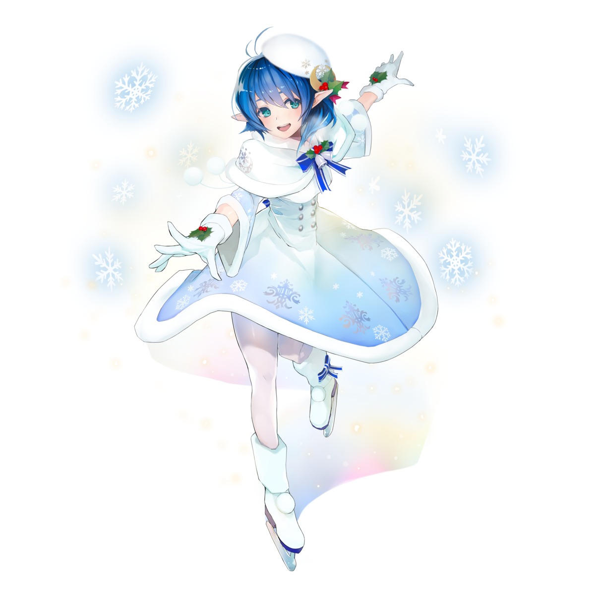 ice_skating, pantyhose, pointy_ears, skirt_lift, star_ocean_anamnesis, tagme