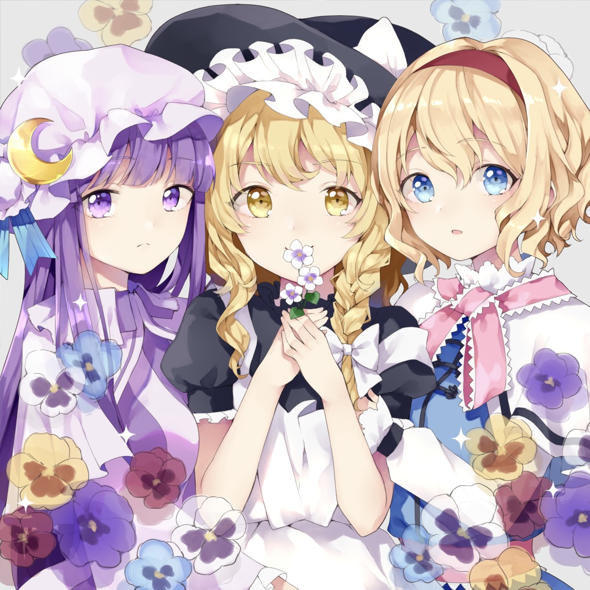 alice_margatroid, kirisame_marisa, patchouli_knowledge, risui, touhou, witch