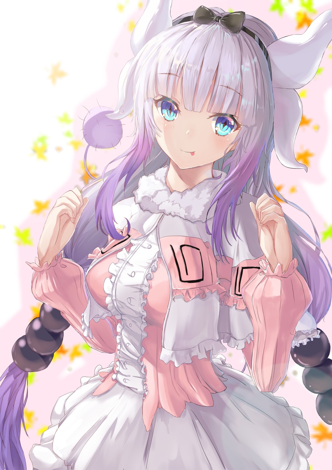dress, horns, icefurs, kanna_kamui, kobayashi-san_chi_no_maidragon