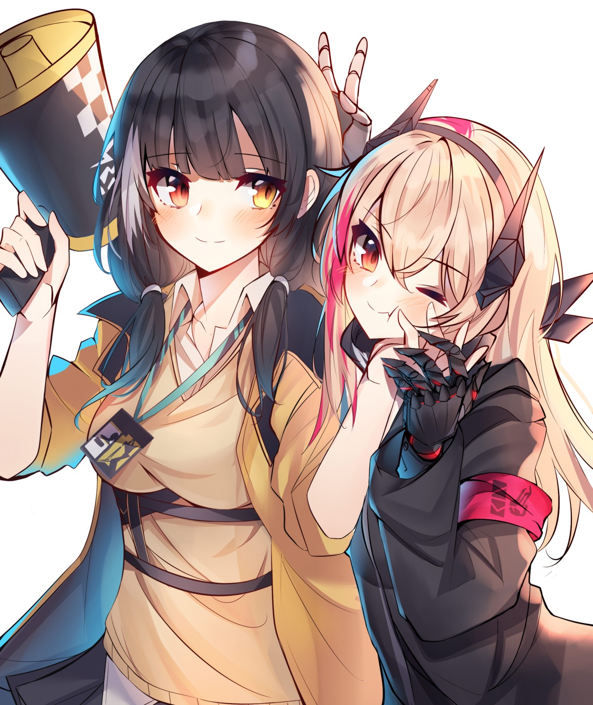 armor, girls_frontline, heterochromia, horns, m4_sopmod_ii_(girls_frontline), ro635_(girls_frontline), yanggang