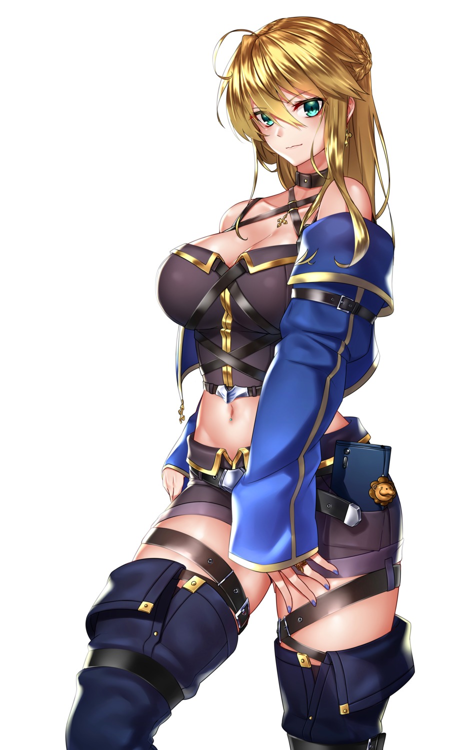 artoria_pendragon_(fate), cleavage, fate/grand_order, garter, kai_(pixiv12466647), thighhighs