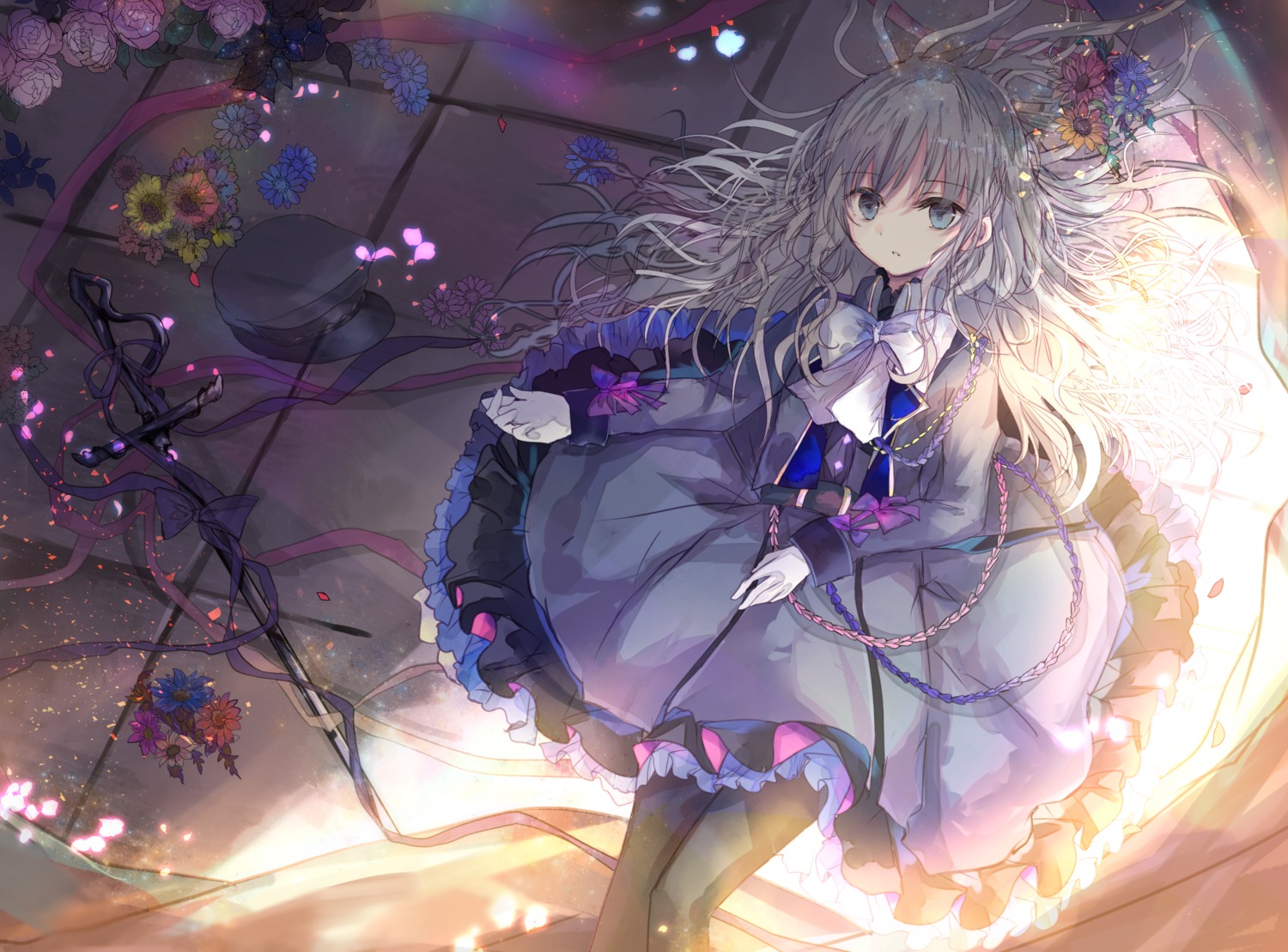 dress, gothic_lolita, kazu_(muchuukai), lolita_fashion, pantyhose