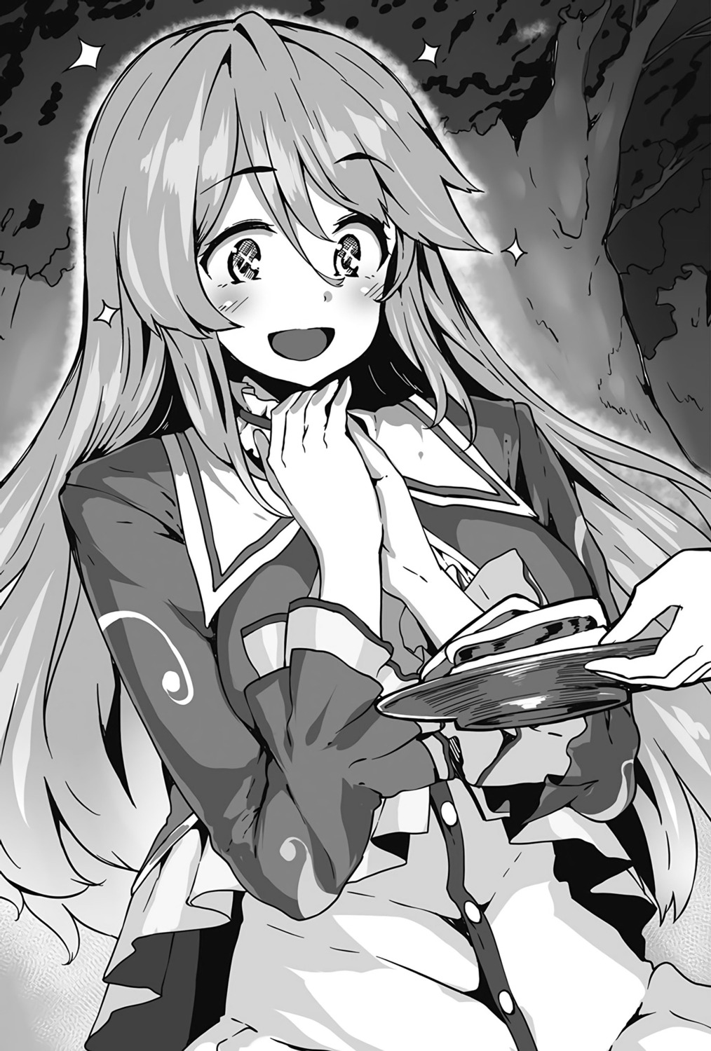 flare_earlgrande_gioral, kaifuku_jutsushi_no_yarinaoshi_sokushi_mahou_to_skill_copy_no_chouetsu_heal, monochrome, seifuku, shiokonbu