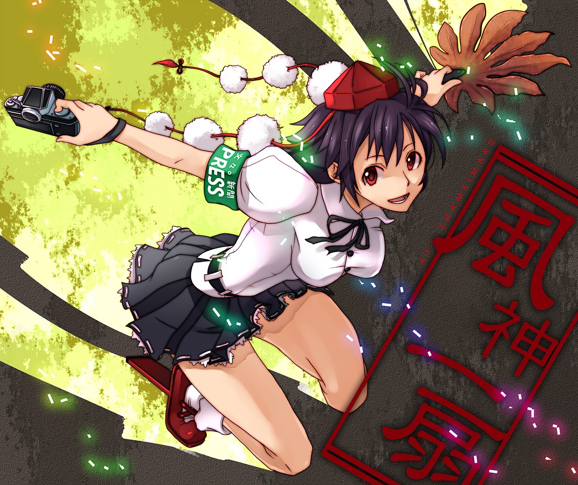 inuinui, shameimaru_aya, touhou