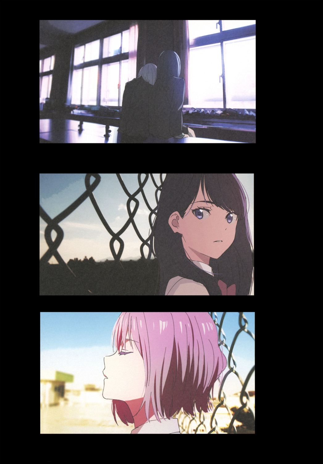 gridman_universe, nakamura_mayumi_(yodomura), seifuku, shinjou_akane, ssss.gridman, sweater, takarada_rikka, yotoco