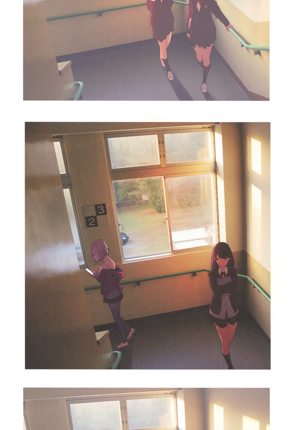 gridman_universe, nakamura_mayumi_(yodomura), pantyhose, seifuku, shinjou_akane, ssss.gridman, sweater, takarada_rikka