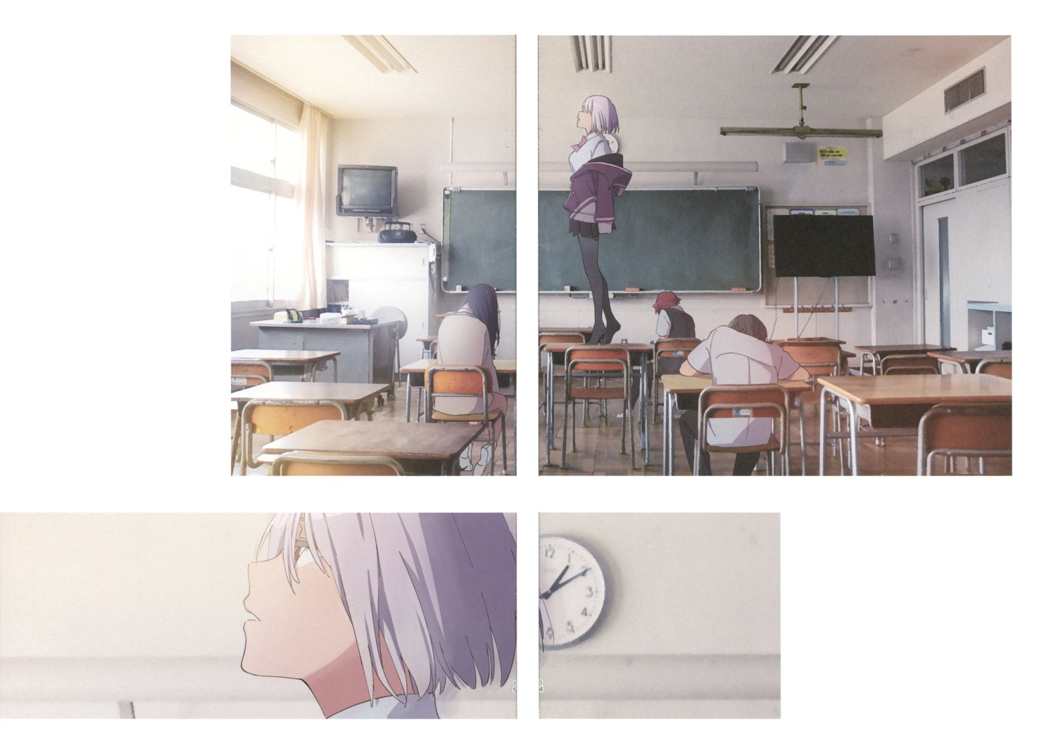 gridman_universe, hibiki_yuuta, nakamura_mayumi_(yodomura), pantyhose, seifuku, shinjou_akane, ssss.gridman, sweater