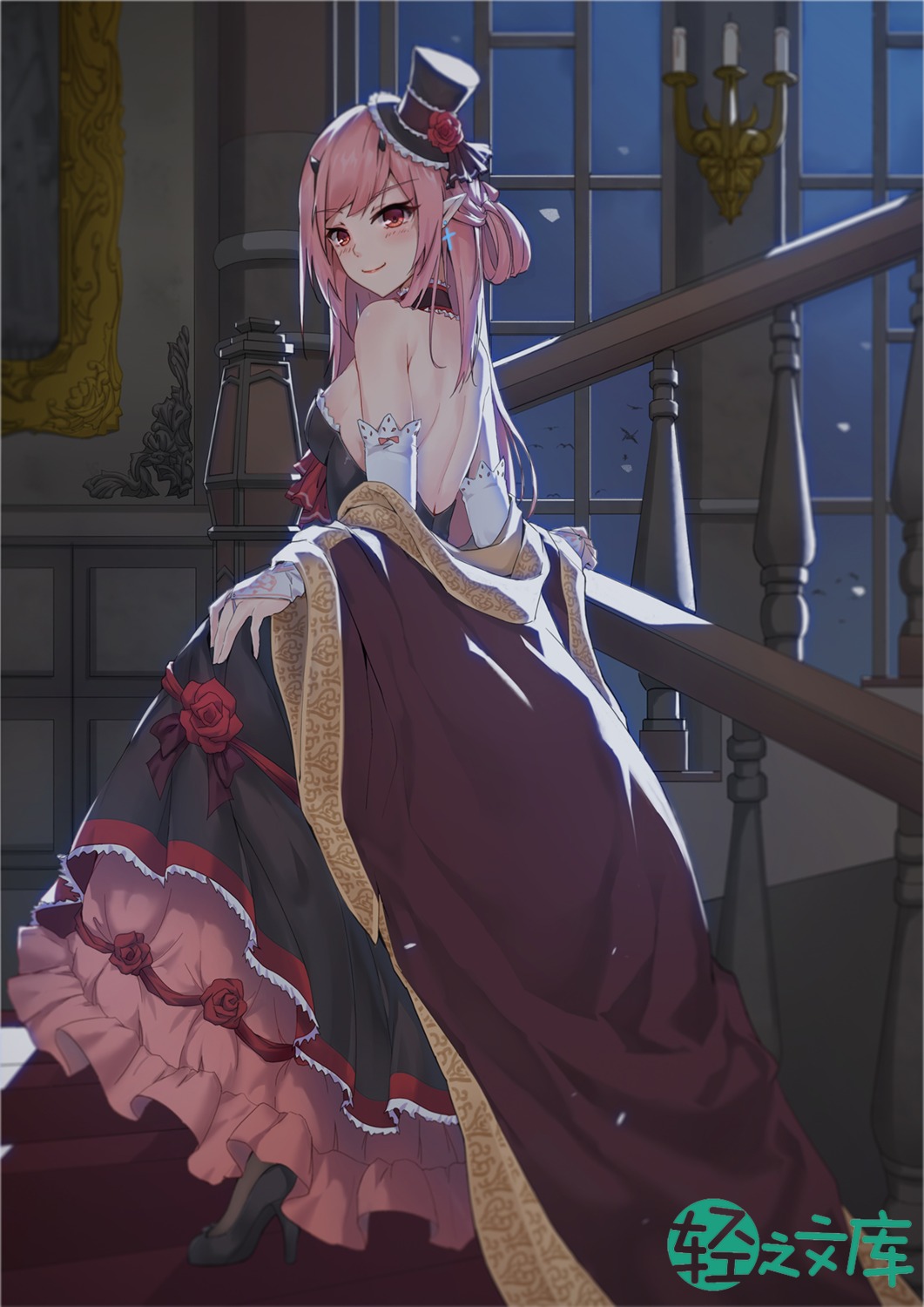 dress, heels, hentai_kuwa, horns, pointy_ears